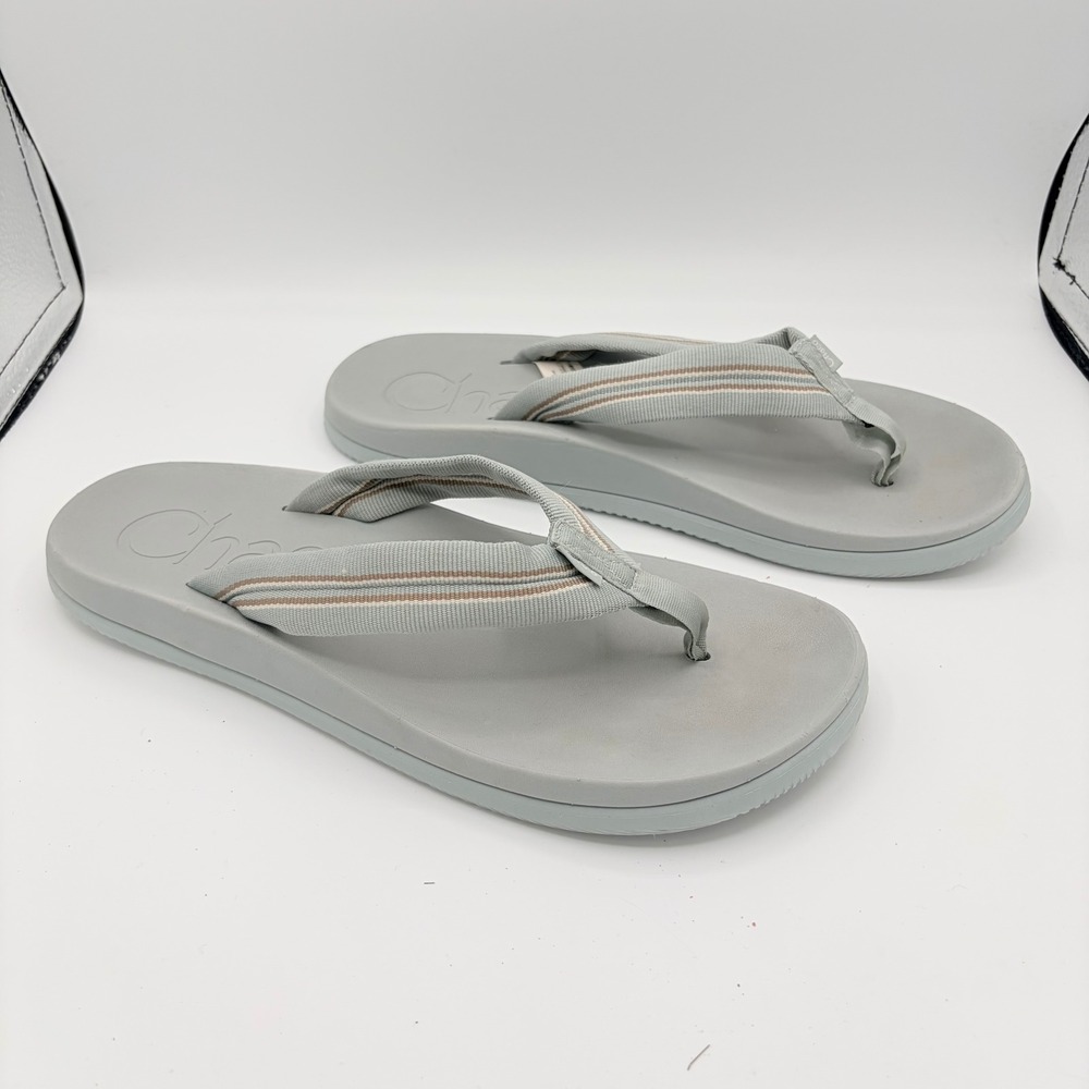 Chaco Chillos Flip Women's Size 11 Gorpcore Grey Thong Sandals LUVSEAT Footbed